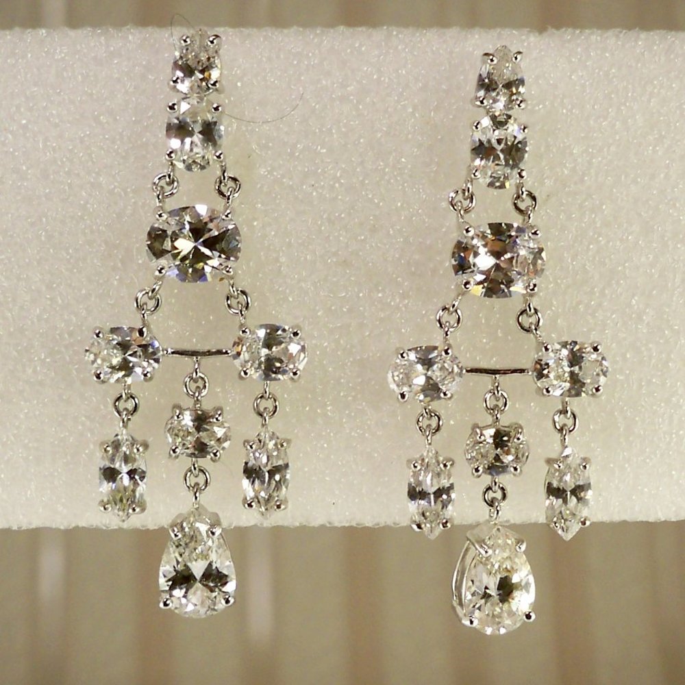 NEW Cubic Zirconias DESIGNER Dangle Silver* Earrings